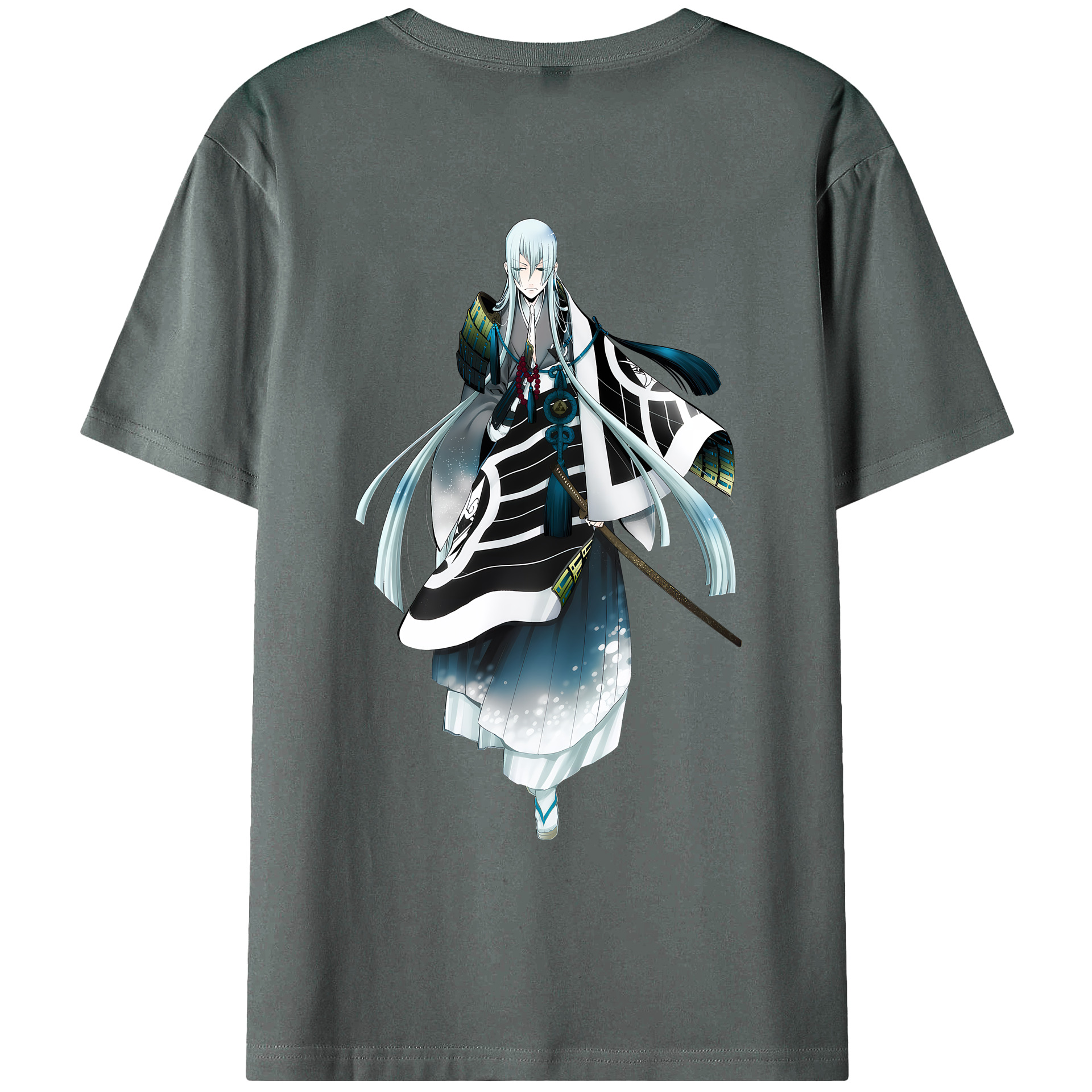 （画像用） 刀剣乱舞 Touken Ranbu 綿100％ メンズ半袖Tシャツ（バックプリント） 通気性